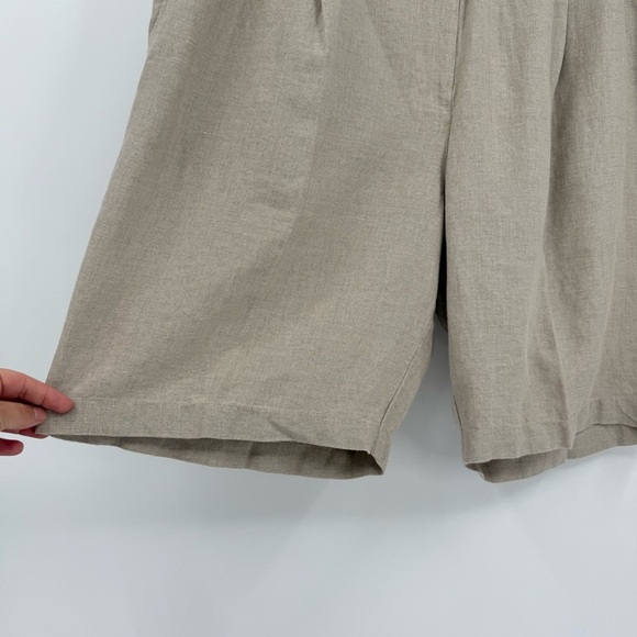 Eileen Fisher Easy Fit Organic Linen Shorts in Short Length Undyed Natural XL - Picture 10 of 12